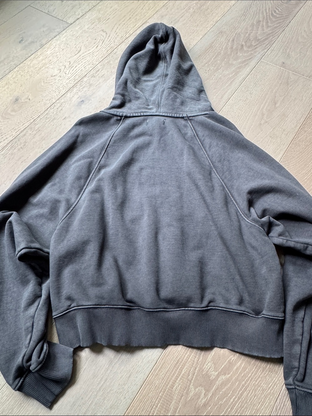 aerie Charcoal Gray Hoodie & Sweatpants Set with Distressed Accents - Picture 5 of 14
